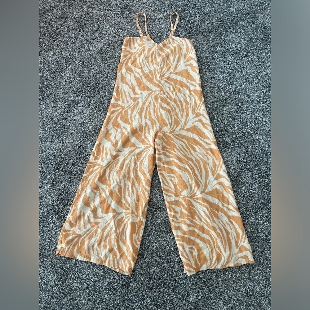 Jessica Simpson Zebra Romper Gold White Small